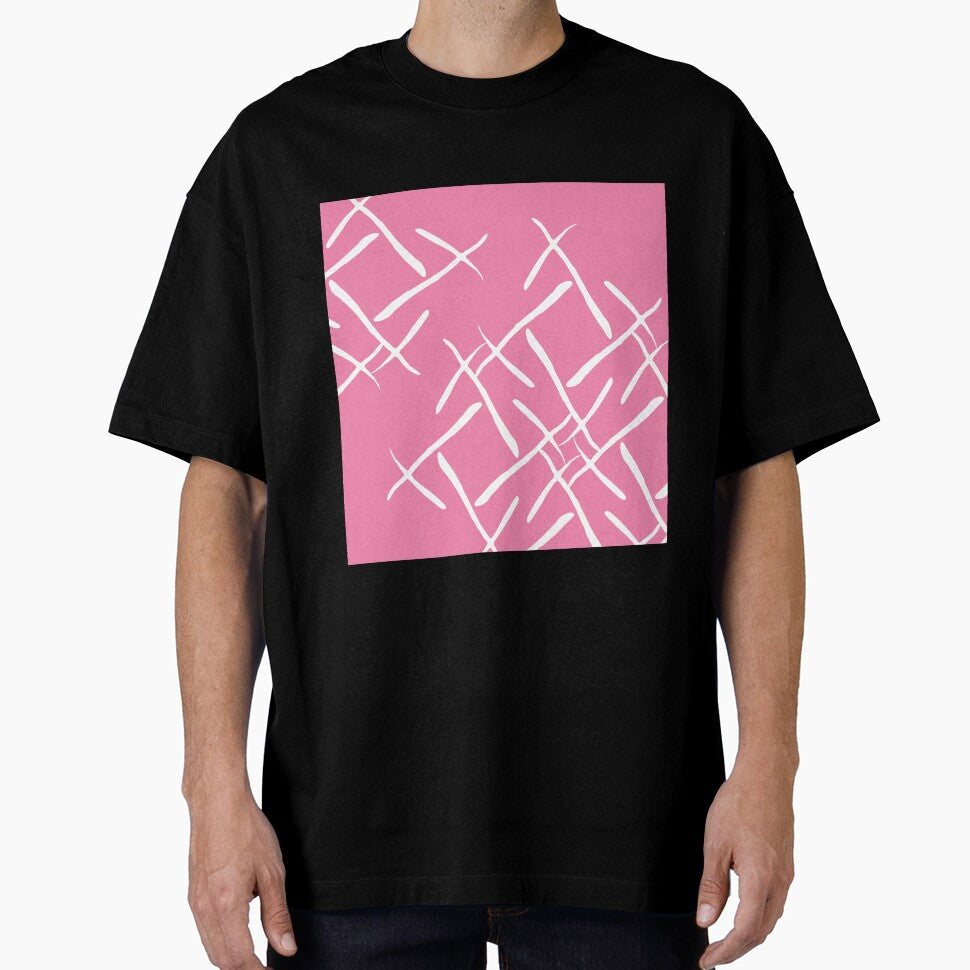 White cross marks on pink background by flamendes