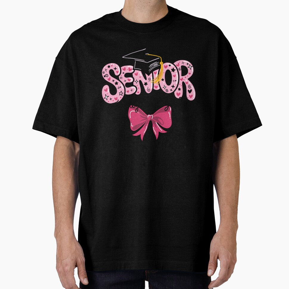 Senior 2026 Graduation | Retro Pink Coquette Bow & Graduation Cap Graphic by pixelspaperslab