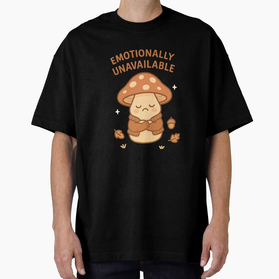 Grumpy Mushroom “Emotionally Unavailable” Kawaii Art by ArtbotsGallery