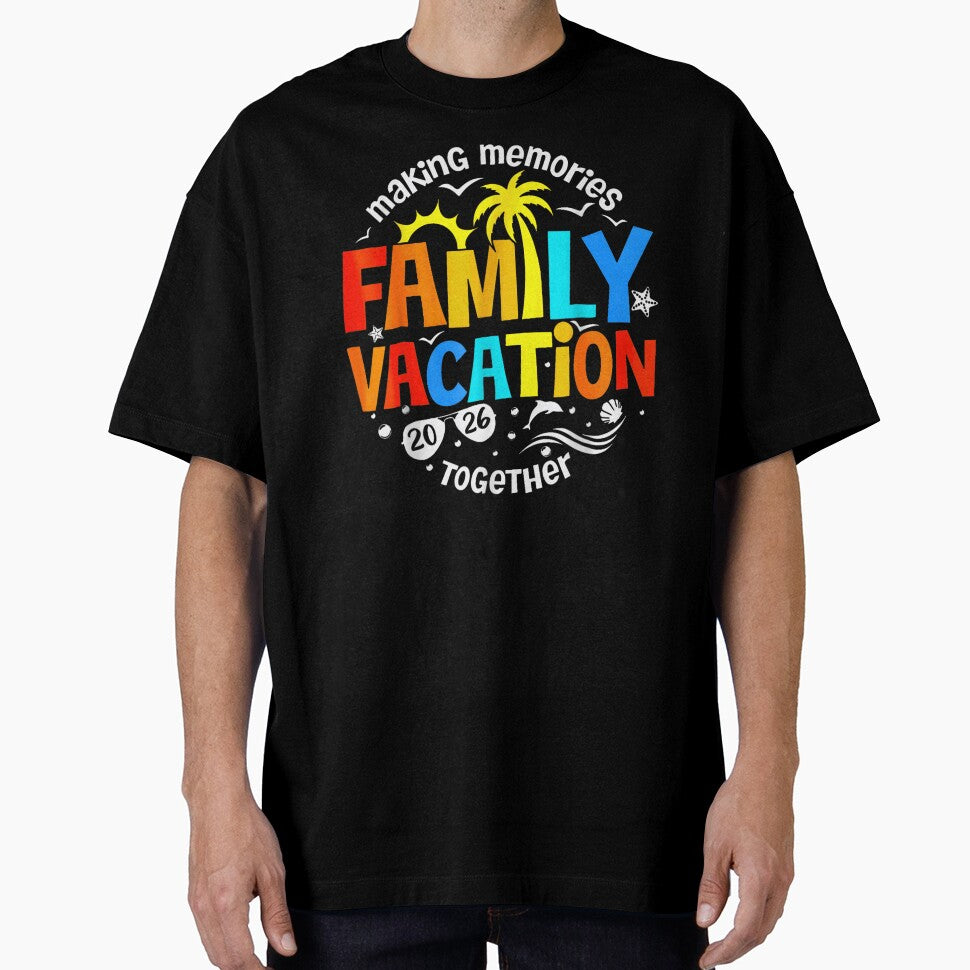 Making Memories Together Family Vacation 2026 Colorful Tropical Summer Beach Trip Design by PhocoNibict
