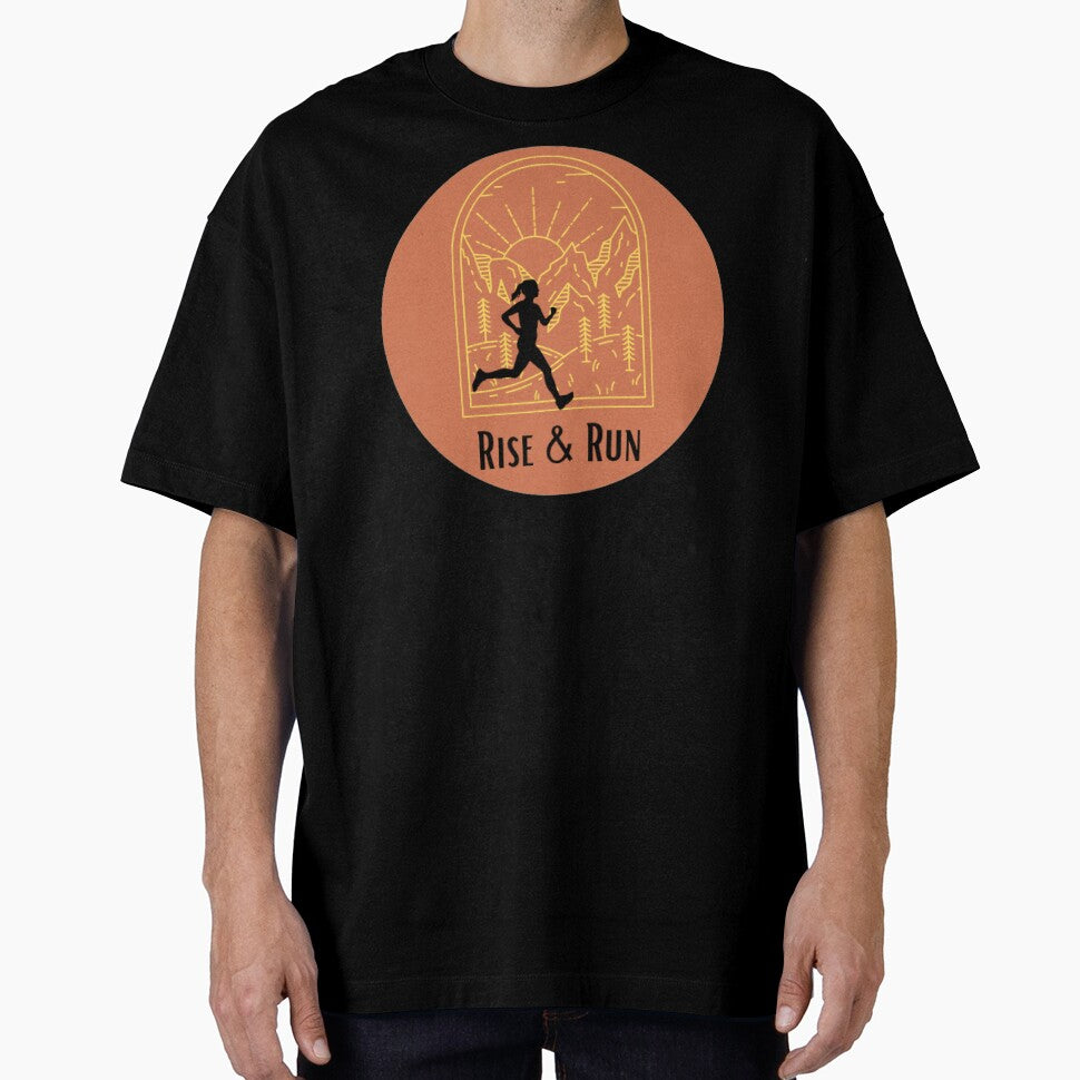 Rise & Run Mountains - design for runners shirts, mugs, stickers and more! by Bexxadoodles