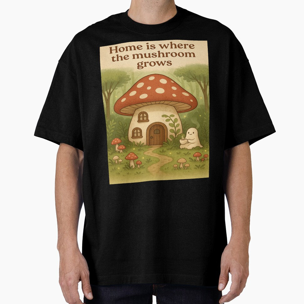 Home Is Where the Mushroom Grows | Cottagecore Forest Ghost Design by Laugh & Rewind