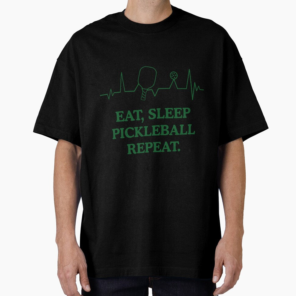 Eat Sleep Pickleball Repeat Sticker | Pickleball Heartbeat Gift | Funny Pickleball Player Gift | Pickleball Lover | Pickleball Shirt | Pickleball Obsessed by Beverly Montgomery Design