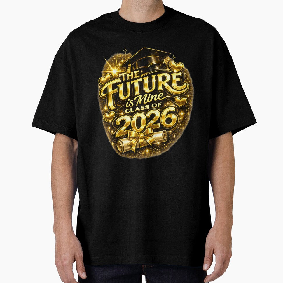 Class of 2026 Graduation Design – The Future Is Mine Gold Graduate Cap & Diploma by jerskie_12tribes
