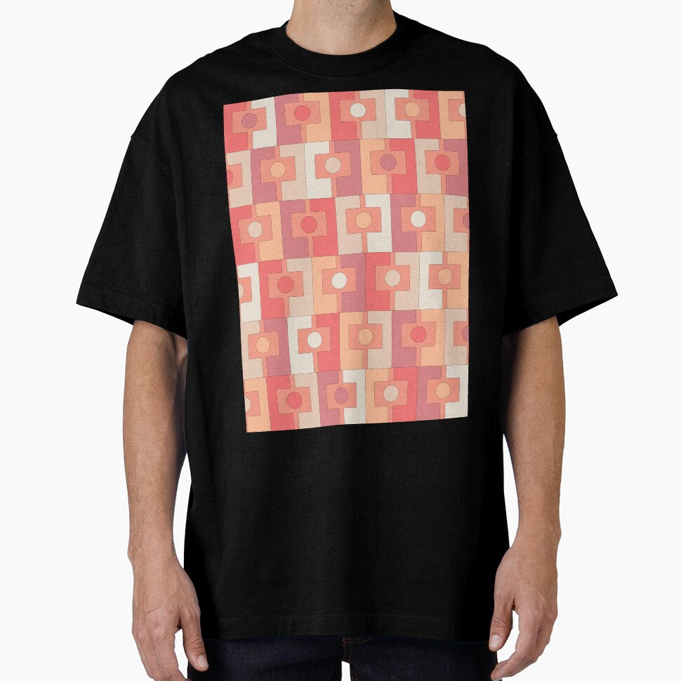Rektangel Peach Pink Retro Contemporary Pastel Geometric Pattern by kierkegaard