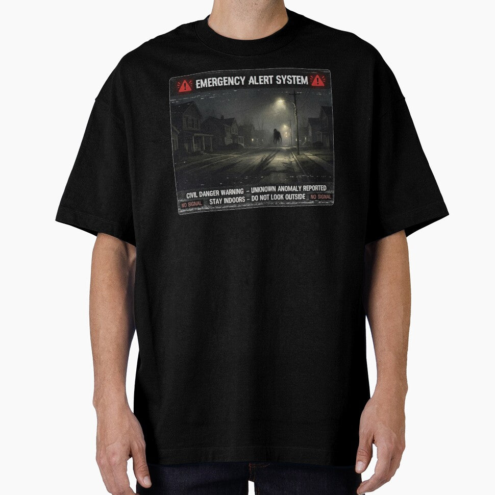 Emergency Alert System Horror – Analog Surveillance Anomaly Warning Design by PLUSHIWORLDtm