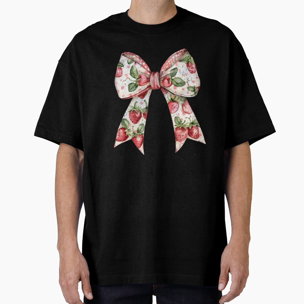 Strawberry Coquette, Strawberry Bow Hoody by Erstenenquis