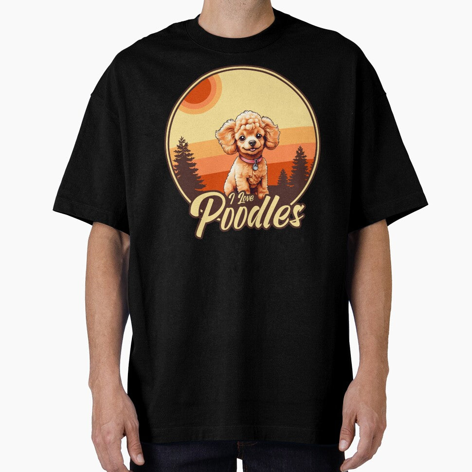 I Love Poodles - Vintage Sunset Design - Poodle Lover by brindled