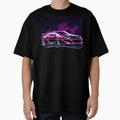 Neon Synthwave Retro Muscle Car Outrun Sunset Art by Nexus Space