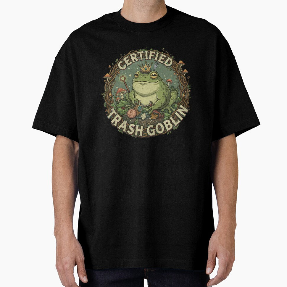 Vintage Certified Trash Goblin Frog King | Whimsical Goblincore Aesthetic Design by Adam 7ea