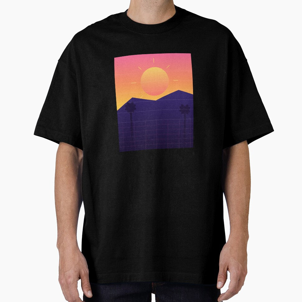 Retro Sunset Vibes - Vintage 80s Palm Tree Paradise by freackly