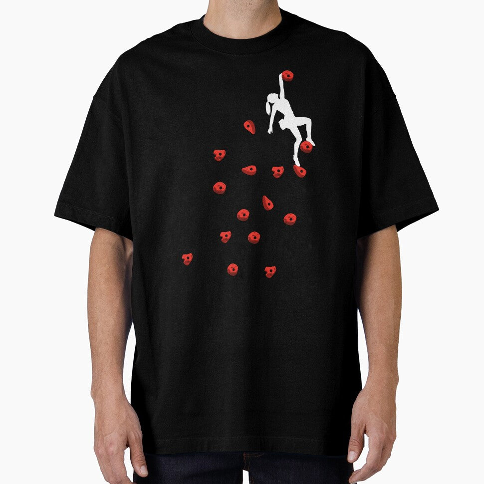Bouldering climbing red boulder woman lady motif by DerNerd