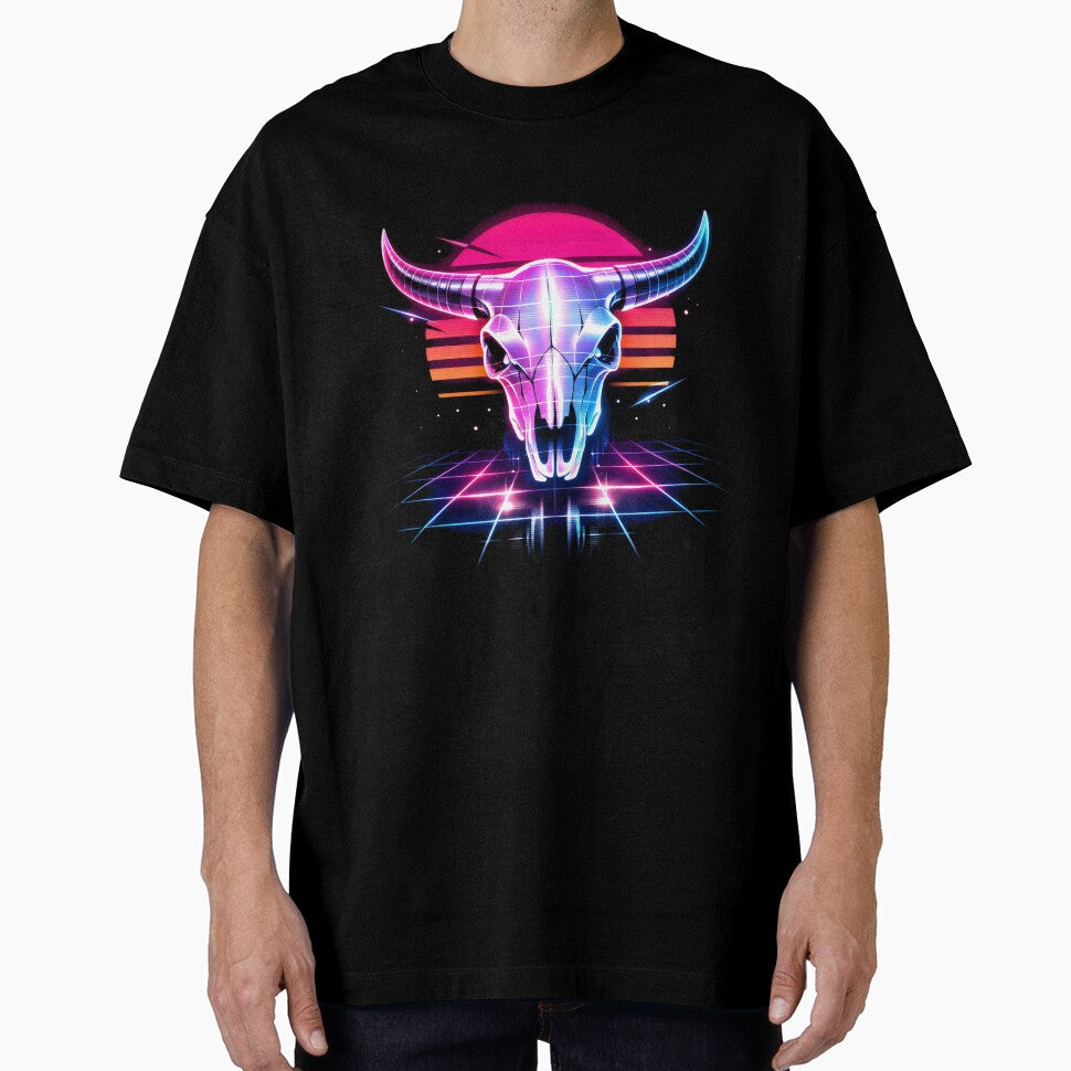 Synthwave Skull Retro Future Vaporwave Art by SplashTastic