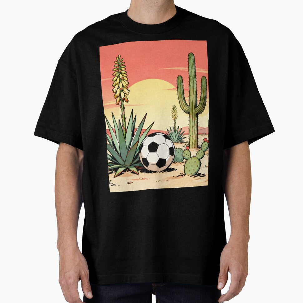 Soccer Desert Oasis - Mexico 2026 Inspired Vintage Art by HappySproutArt