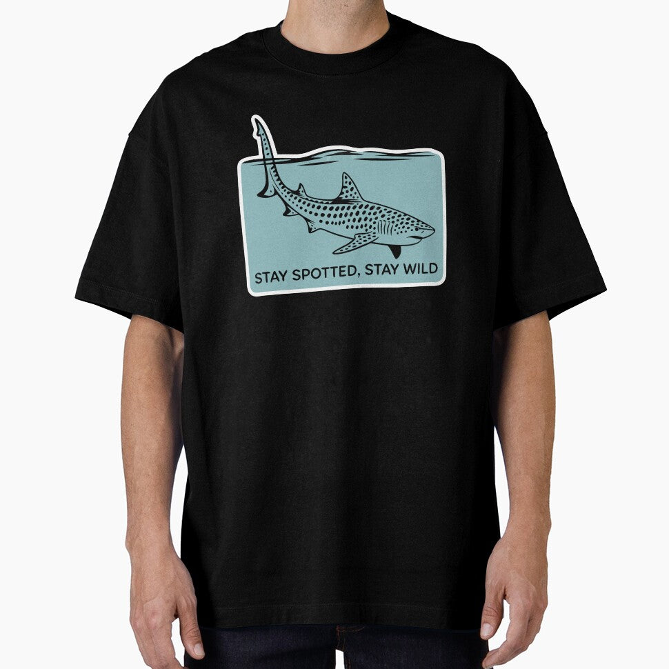 Minimalist Leopard Shark Silhouette with Ocean Quote by VividOrganica