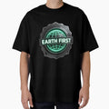 Modern Earth First logo with glowing green globe and bold text by Creative88Art