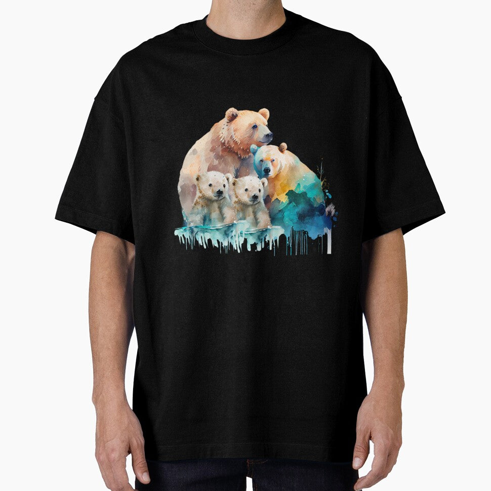 Polar Bear Family : Watercolour : Digital Illustration by MTJ-Mushrooms