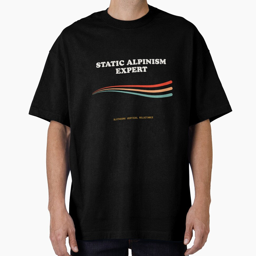 Static Alpinism Expert Ironic Mountain Laziness Retro by SlothcoreVibes