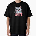 Spicy Kawaii Cat I Bite Funny Grey Tabby by AmazingViews