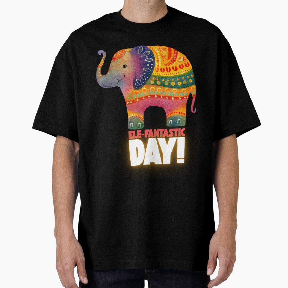 Ele-Fantastic Day Cute Elephant – Colorful Watercolor Elephant Pun Design by CreatiWorks