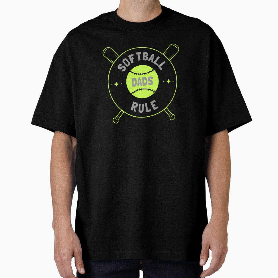 Mens Softball Dads Rule Fastpitch Dad Novelty Graphic design by nikkidawn74