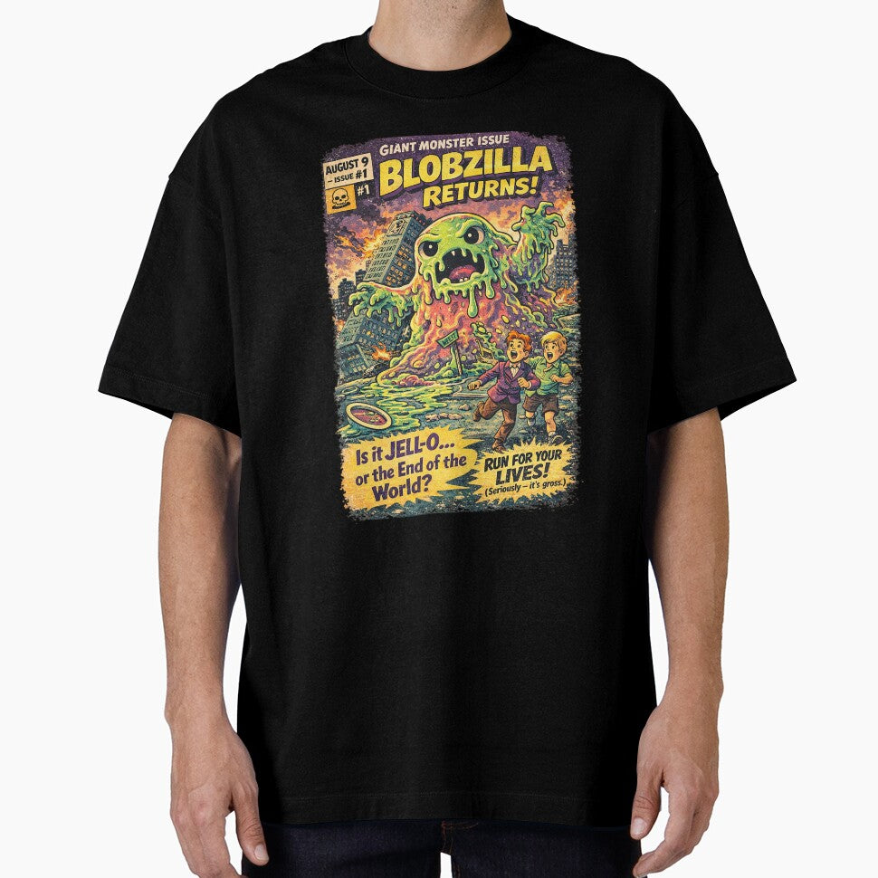 Blobzilla Returns! – Vintage Sci-Fi Comic Parody Poster by SoulenCify