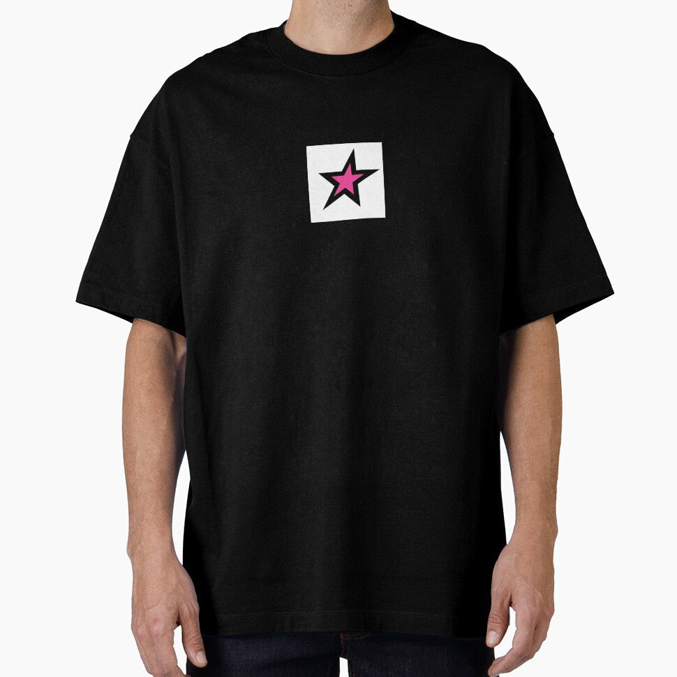 Pink + black star design by abbiejem