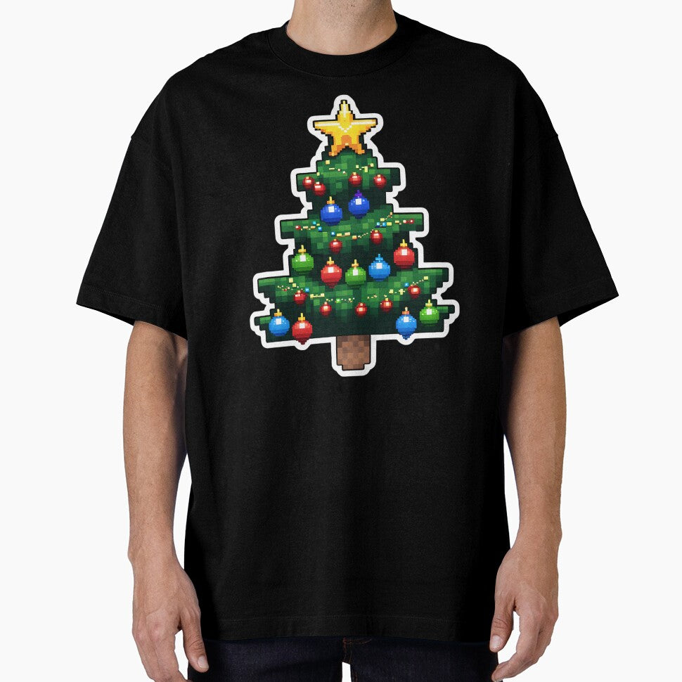Cute Pixel Christmas Tree Sticker with Colorful Ornaments by BankMano