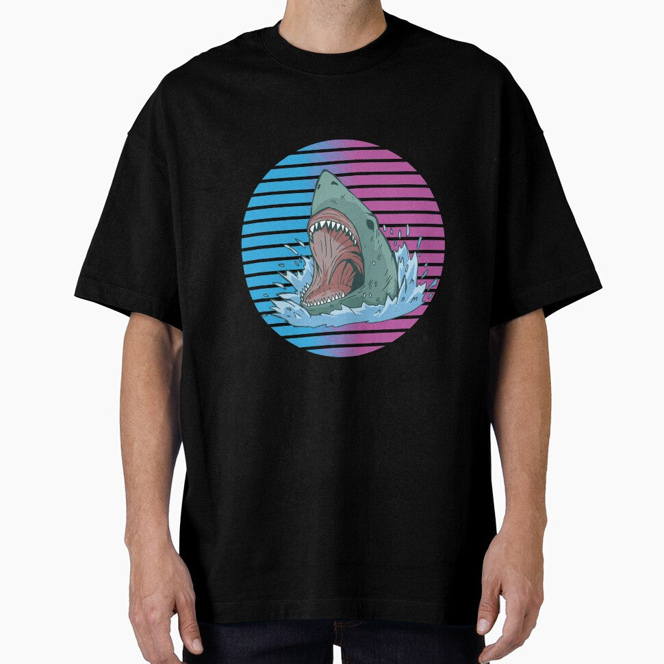 Retro Sunset Shark by friendlyspoon