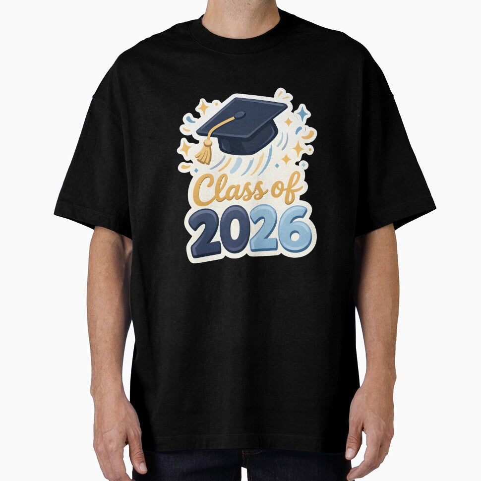 Class of 2026 Graduation Cap Sticker with Confetti Celebration Design by FestivityFinds