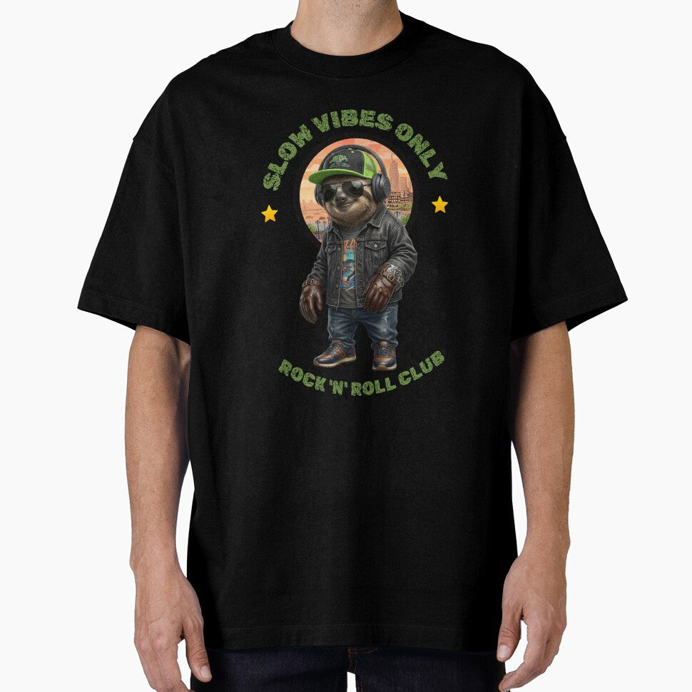 Slow Vibes Only Sloth Rocker – Funny Rock n Roll Sloth Shirt by M.Store