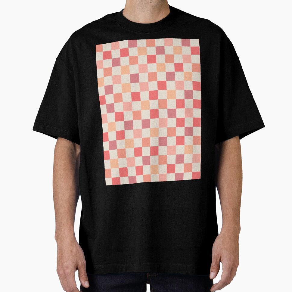 Peach Check Checkered Blush Pink Pastel Pattern by kierkegaard