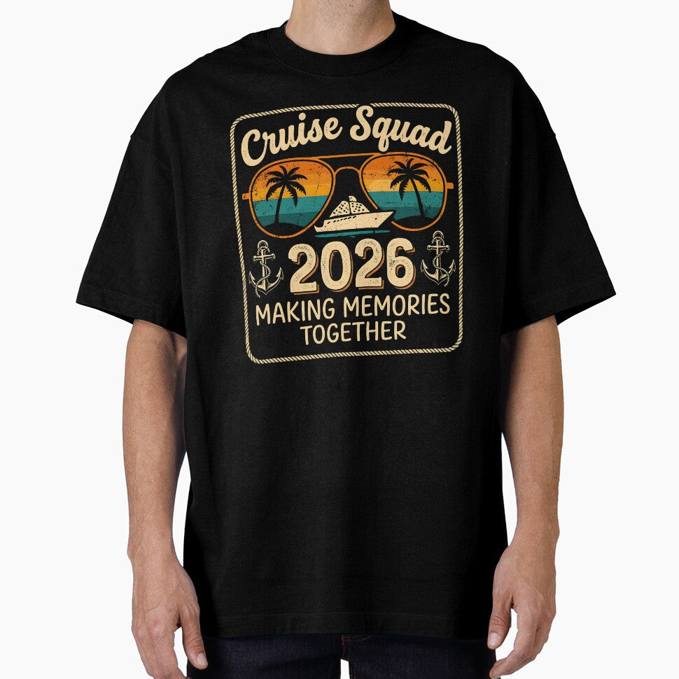 Cruise Squad 2026 Making Memories Together Retro Sunset Cruise Ship by D-Signa