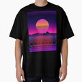 Retro Vaporwave Sunset – Synthwave Aesthetic Grid Art by EverbrightGoods