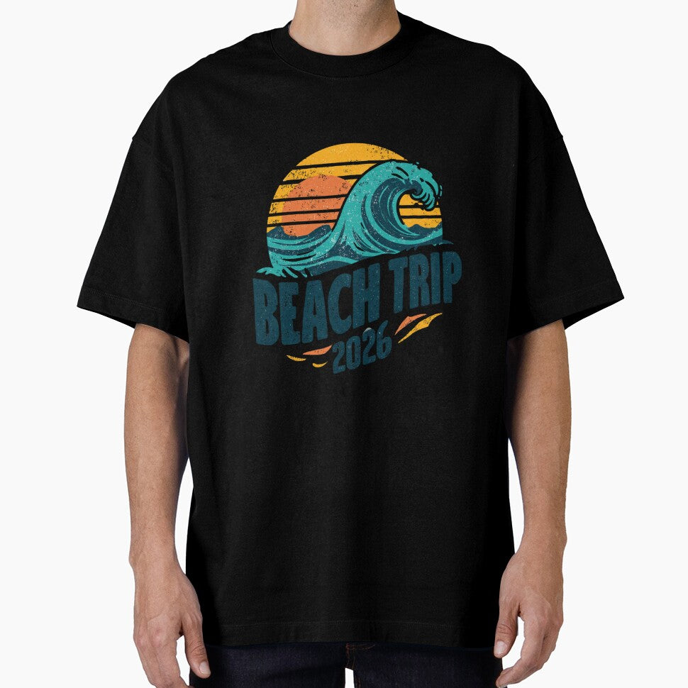 Beach Trip 2026 Retro Sunset Wave Summer Adventure Group Design by StickerHavenn