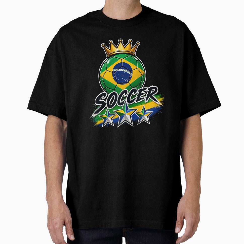 Vintage Brasil flag Crowned Soccer Ball by QuiteOrbit