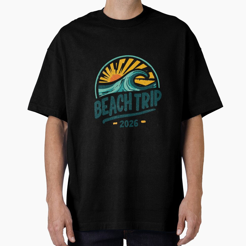 Beach Trip 2026 Vintage Wave Distressed Retro Summer Vacation Shirt by StickerHavenn