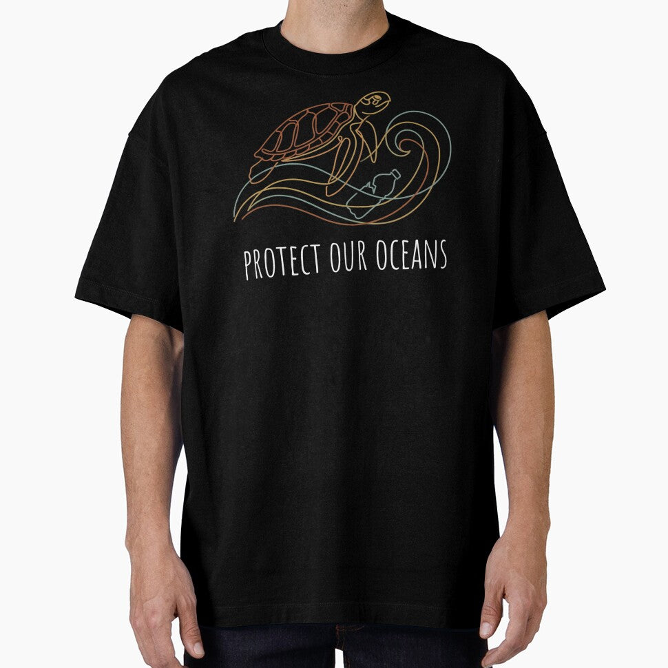 Protect Our Ocean Sea Turtle Line Art hand drawn minimalist marine life by chattsuede