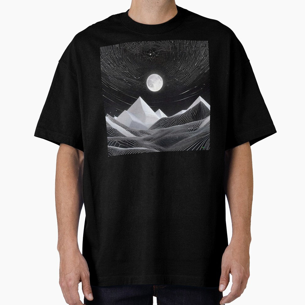 Magic Moon Mountains - Surreal Geometry Landscape 711 by Benito Del Ray