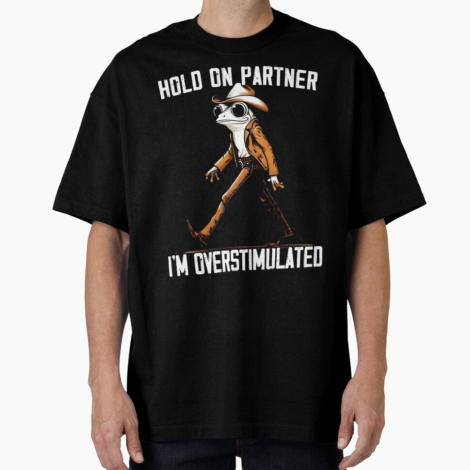 Hold On Partner I'm Overstimulated Cowboy Frog Western vinta by MTRBSK11