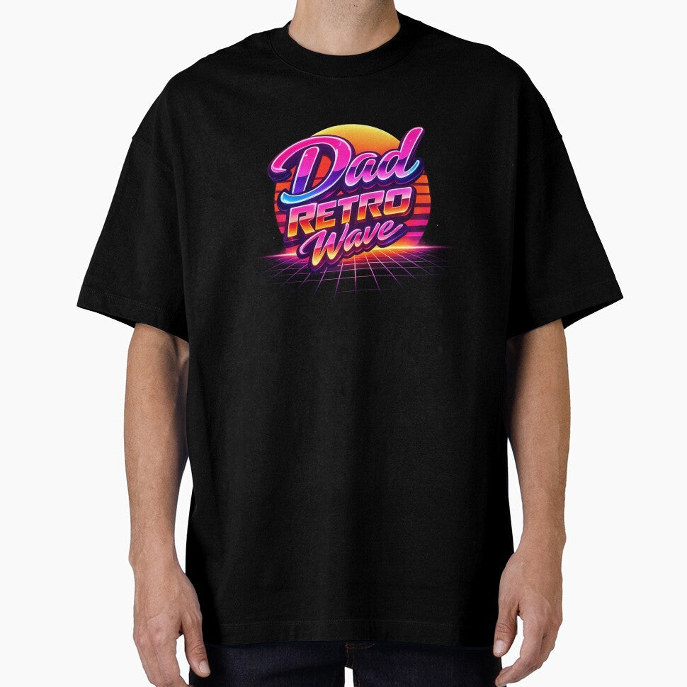 Dad Retro Wave - Neon Synthwave Typography Design by MKreative Studio