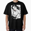 Intense Golden Stare & Red Lips - B&W Girl Line Art Crouch Pose by Azerof