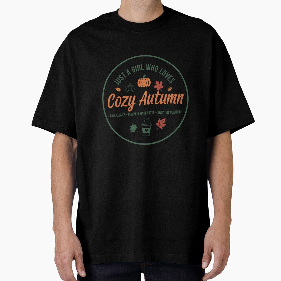 Minimalist Just a Girl Who Loves Fall Typography - Clean Autumn Graphic by Wear Sculpt