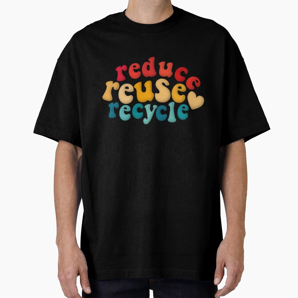 Reduce Reuse Recycle Environmental Advocacy Red Yellow Blue Retro by cashewdays