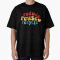 Reduce Reuse Recycle Environmental Advocacy Red Yellow Blue Retro by cashewdays