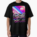 Abstract Synthwave Piano Keys Retro Sunset by xuxqhpbmr34