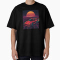 Retro Synthwave Car Sunset – 80s Vaporwave Neon Grid Aesthetic by Glownfun