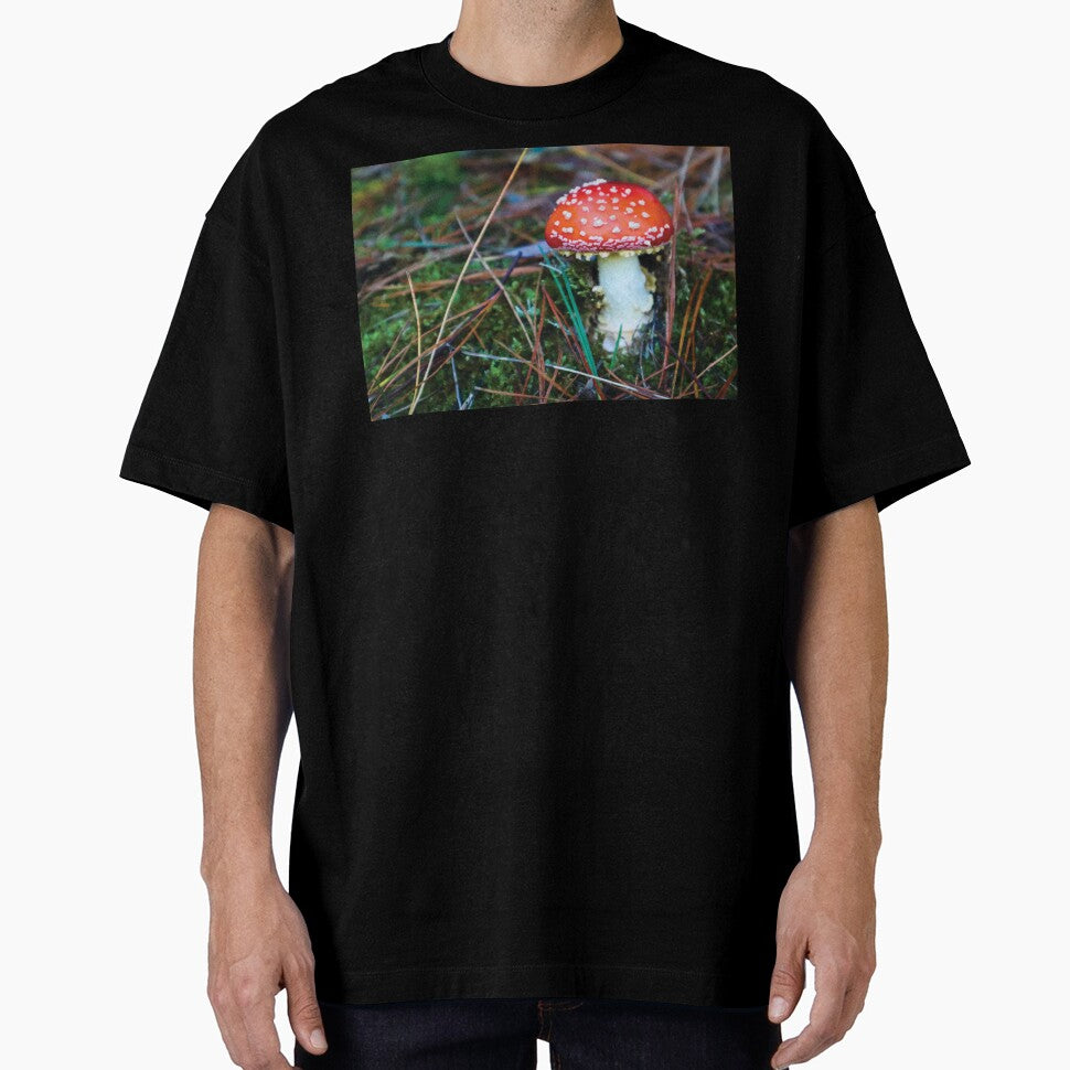 Baby Amanita Muscaria Mushroom in Mossy Pine Forest by Maddy the Maker