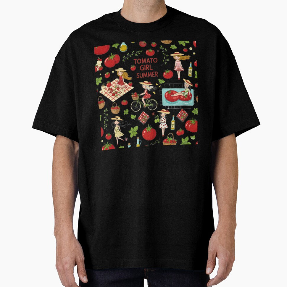 Tomato Girl Summer Aesthetic Pattern by JustiesDesigns