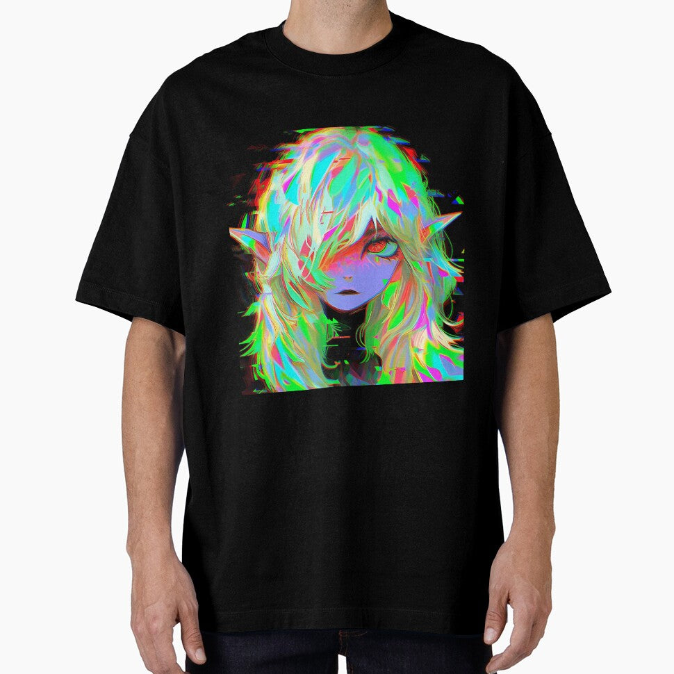 Glitchcore Anime Elf Aesthetic by bubblegoth